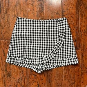 Altar'd State Black and White Checkered Skort